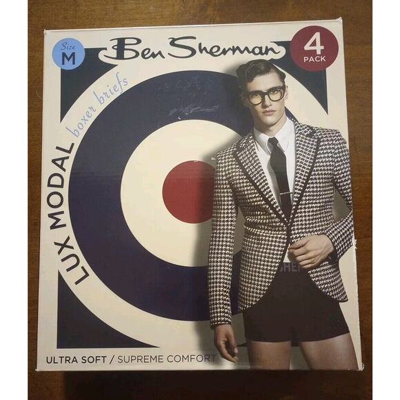 Ben Sherman Boxer Briefs Men's M 36-38 4 Pack Pairs Lux Modal Stretch NWT - Picture 1 of 5
